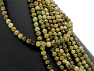 Green garnet strand - spheres 7 mm green, length 38.5 cm /2057