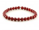 Shell pearls bracelet - 6 mm, cherry red /8668