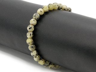 Agate bracelet - faceted spheres 6 mm beige black /8818