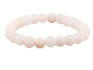 Agate bracelet - spheres 8 mm frosted pastel pink /8833