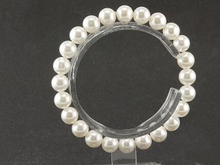 Shell pearls bracelet - 8 mm, white /8634