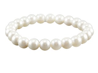 Bracelet - perles de coquillage, 8mm, blanc /8634