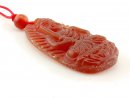 Pendant - carnelian, buddha, frosted dark red /B028