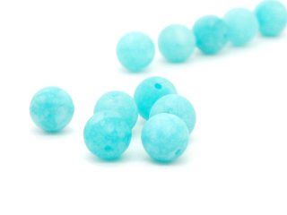 Six blue matt agate beads