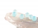 Achat - Kugeln 6 mm hellblau, gebohrt - 6 Stk /1327s