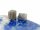 Labradorit - grob facettierte Walzen 6x8 mm grau, 2 Stk /2787s