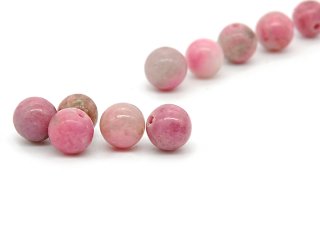 Five pierced rhodonites in grey and pink