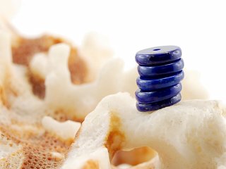 5x Lapis - Heishe 2x7 mm royalblau, gebohrt /1390s