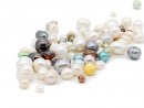 Pierced, mixed cultured pearls