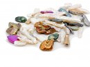 Mixed biwa pearls, various colors, sizes and shaped, pre...