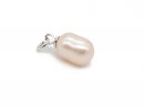 Pendant - oval culture pearl 7x8 mm, pink /R241