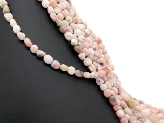 Pink opal strand - natural cut 8x10 mm pink multicolor, length 39 cm /1915