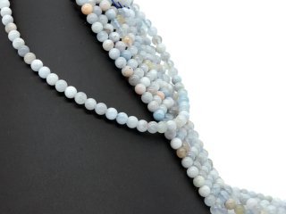 Hellblaue, durchbohrte, große Aquamarinperlen