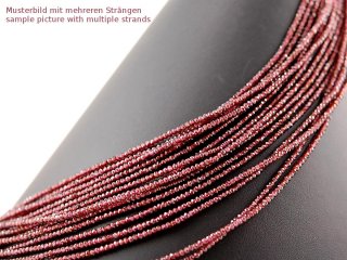 Granat Strang - facettierte Rondelle 2x3 mm rot, Länge 39 cm /1760