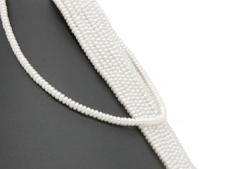 Cordon de perle de culture - bouton 3x5 mm blanc, longueur 39 cm /7122