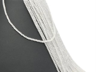 Moonstone strands - faceted rondelles 2x3 mm white, length 40 cm /1739