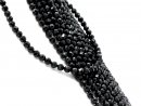 Spinel strand - faceted spheres 6 mm black, length 39.5...