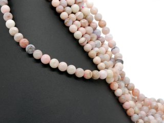 Pink opal strand - spheres 8 mm pink multicolor, length 39.5 cm /1151