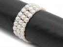 Culture pearl bracelet - woven, width 22 mm, white /8604