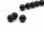Three black pierced tourmaline beads