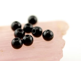 Tourmaline - sphere 4 mm black, pre drilled - 8 pcs/pack