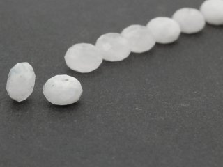 Two faceted white moonstone rondelles