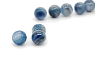 Three blue kyanite beads