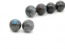 Two grey labradorite beads