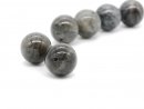 Two grey labradorite beads