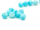 Eight small faceted amazonite beads