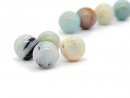 Four pierced amazonite beads
