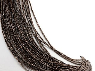 Hematite strands - faceted  rondelle 2 mm coffee brown, length 38 cm /1807