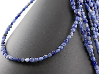 Sodalite strand - faceted discs 4x6 mm blue, length 38.5 cm /5604