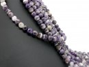 Amethyst strand - faceted spheres 10 mm violet white,...