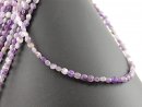 Amethyst strand - faceted dics 4x6 mm violet white,...
