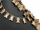 Nacre strand - fishes 16x22 mm gold brown, 15 pieces /0949