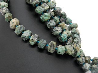 Cordon - Turquoise, hexagonale 13x18mm, bleu vert, 26 pierres /1435
