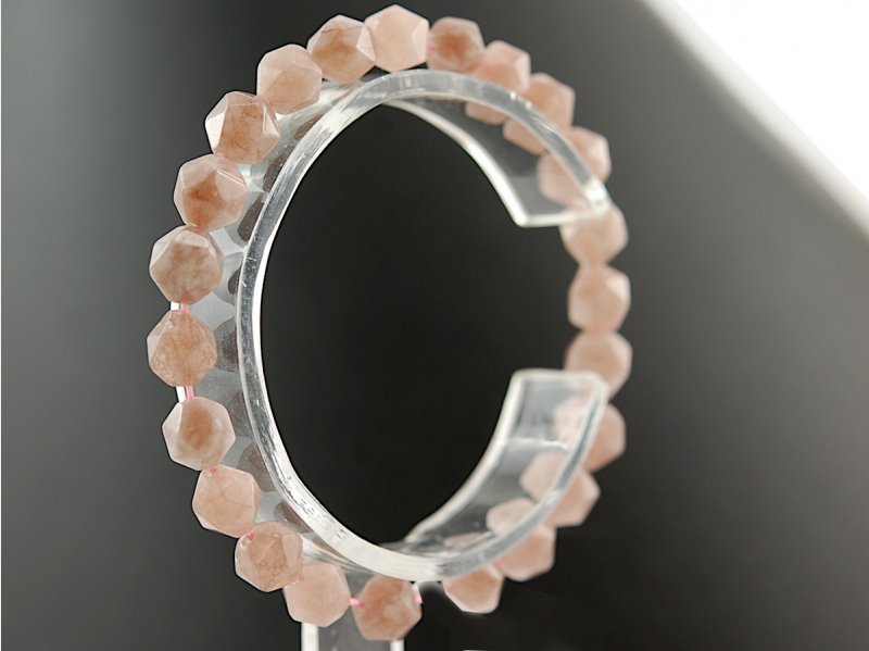 Achat Halbedelstein Perlen-Armband verstellbar blush rose Yoga Armband Sabijou Damen Armband
