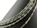 Labradorite strand - faceted drops 6x16 mm grey...