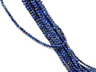 Lapis strand - faceted spheres 4 mm royal blue, length 38.5 cm /1083