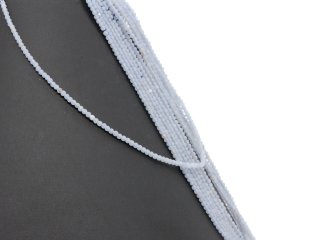 Faceted, pierced, small angelite beads in blue