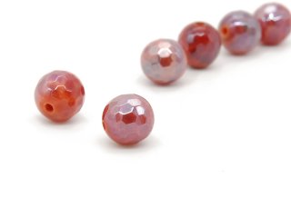Two Faceted Fire agate Balls