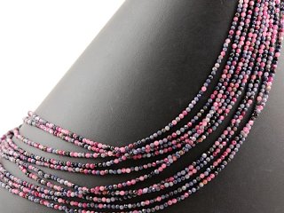 Boules de saphir et de rubis facettées et percées