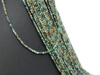 Turquoise strand - faceted spheres 2 mm patterned blue green, 39 cm /1125