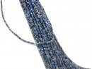 Faceted, small, grey-blue lapis lazuli beads