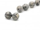 Three grey faceted jasper beads