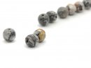 Three faceted, pierced jasper beads