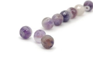 Three faceted amethyst beads