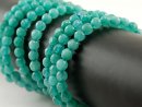 Agate bracelet - faceted spheres 6 mm turquoise blue /8864