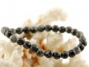 Agate bracelet - faceted spheres 6 mm dark gray,...